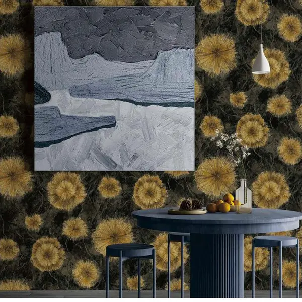 GOLDEN STARBURST FLORAL - TOBBLER WALLPAPER ROLLS