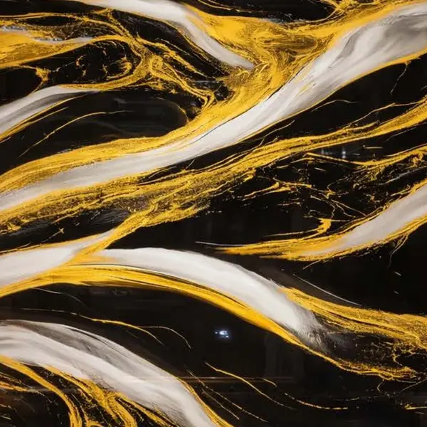 BLACK GOLD WAVE MARBLE WB-5068 - UV WALLPAPER ROLLS