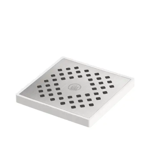 CHROME STAINLESS STEEL FLOOR DRAIN|DIAMON SHAPE SLOTS