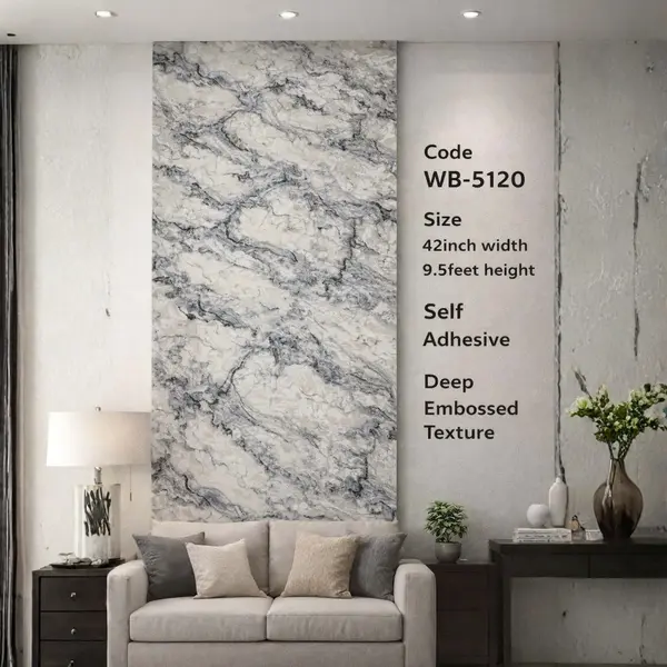 DARK BLUE MARBLE - ADHESSIVE WALLPAPER ROLLS - WB 5120