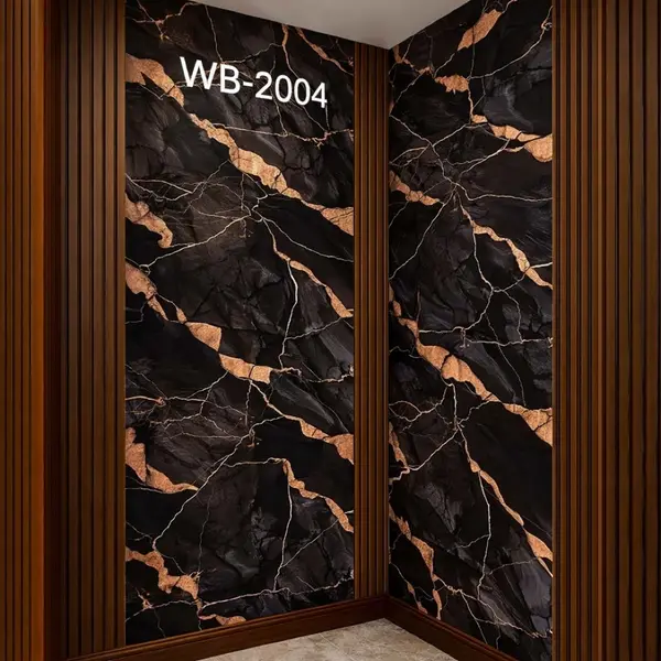 BLACK COPPER CRACKED MARBLE WB-2004 - UV WALLPAPER ROLLS