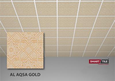 AL AQSA GOLD - FALSE CEILING GYPSUM TILES WITH FITTING ACCESSORIES - PER SQ FT
