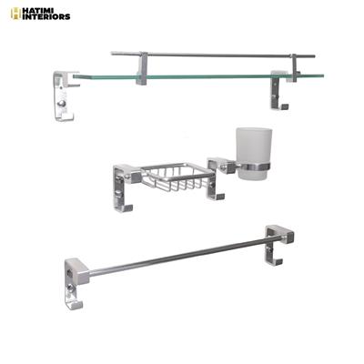 SILVER STYLISH BATHROOM ACCESSORIES SET