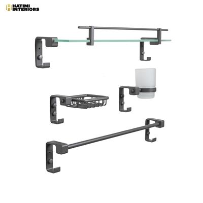 MATTE GREY STYLISH BATHROOM ACCESSORIES SET