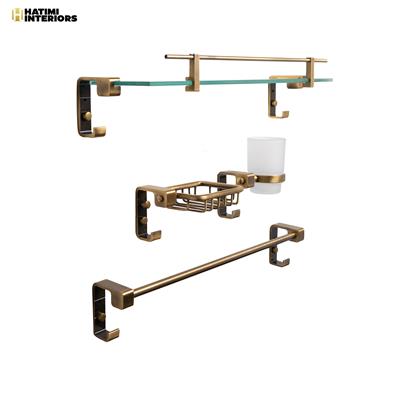 VINTAGE GOLD STYLISH BATHROOM ACCESSORIES SET