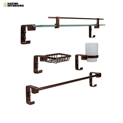 SHINY COPPER STYLISH BATHROOM ACCESSORIES SET