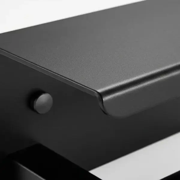 MATTE BLACK TISSUE ROLL HOLDER WITH SHELF