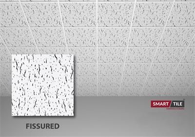 FISSURED - FALSE CEILING GYPSUM TILES WITH FITTING ACCESSORIES - PER SQ FT