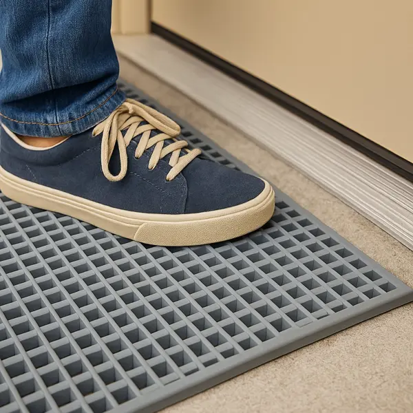 GREY CAPSULE RUBBER ANTI-SLIP MAT FOR HOME, KITCHEN & BATHROOM – WASHABLE & DURABLE
