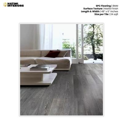PHANTOM GREY SPC FLOORING - PER SQ FEET