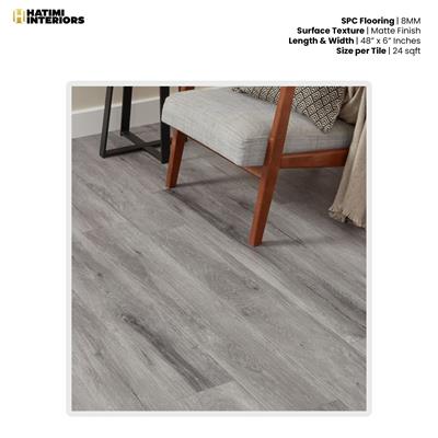 GRANITE GREY SPC FLOORING - PER SQ FEET
