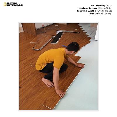 WALNUT WOOD SPC FLOORING - PER SQ FEET