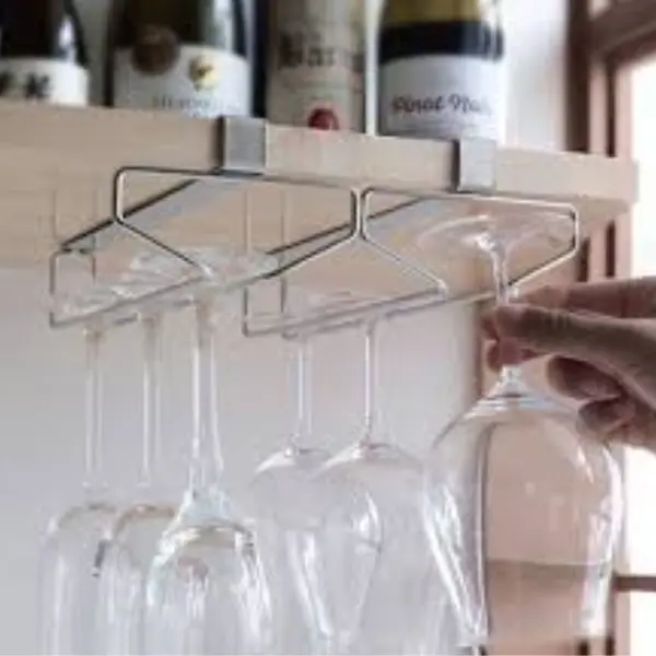 2 PIECE STAINLESS STEEL WINE GLASS HOLDER