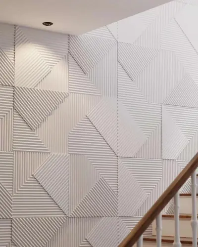 WHITE DAIMOND PATTERN PU WALL STONE PANELS
