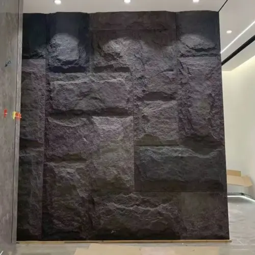 BLACK ROCK TEXTURED PU WALL STONE PANELS