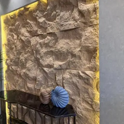 BEIGE STONE TEXTURE PU WALL STONE PANELS