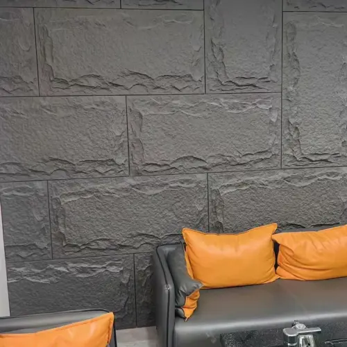 BLACK ROCK TEXTURED PU WALL STONE PANELS