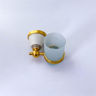 GOLDEN WHITE MARBLE BRUSH HOLDER