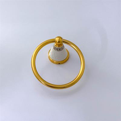 GOLDEN WHITE MARBLE TOWEL RING