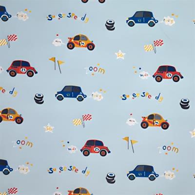 TOY CARS BLUE BACKGROUND ROLLER BLIND - PER SQ FEET