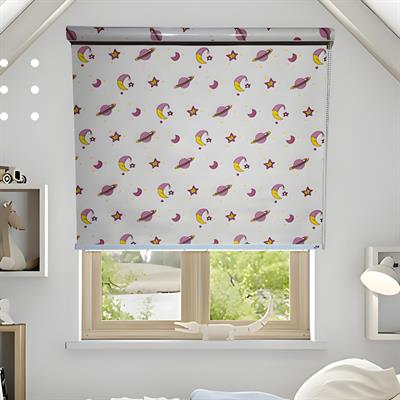 MINI GALAXY CREAM BACKGROUND ROLLER BLIND - PER SQ FEET