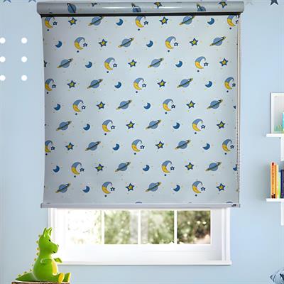 MINI GALAXY BLUE BACKGROUND ROLLER BLIND - PER SQ FEET