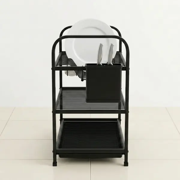 PREMIUM 3-TIER MULTI-FUNCTIONAL 30-INCHES KITCHEN COUNTERTOP DISH DRYING RACK