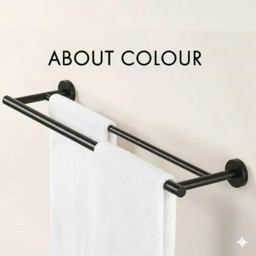 BLACK DOUBLE TOWEL ROD