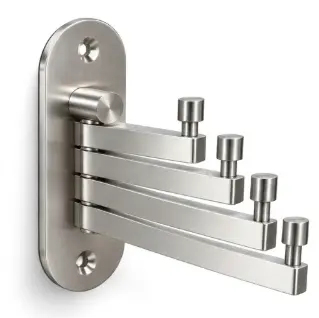 BRUSHED SILVER 4 BAR SWIVEL TOWEL RACK