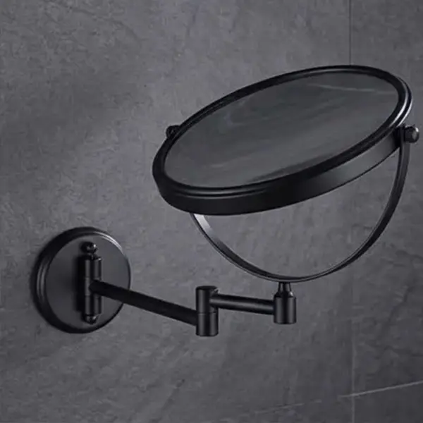 BLACK DUAL-SIDED WALL-MOUNTED EXTENDABLE MIRROR