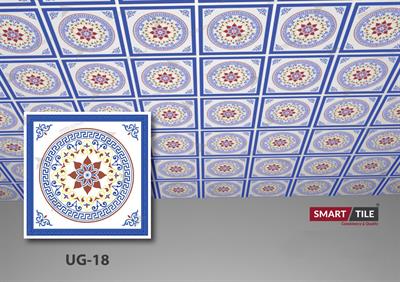UG 18 - FALSE CEILING GYPSUM TILES WITH FITTING ACCESSORIES - PER SQ FT