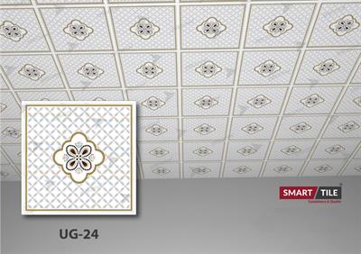 UG 24 - FALSE CEILING GYPSUM TILES WITH FITTING ACCESSORIES - PER SQ FT