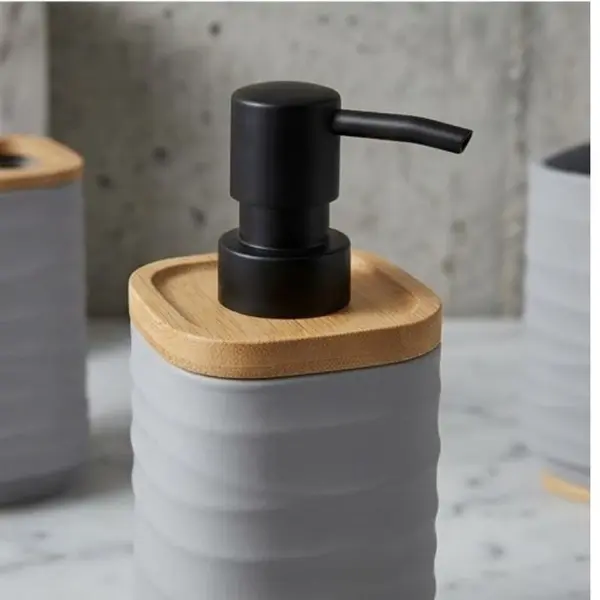 PREMIUM HARD PLASTIC SOFT CHARCOAL BATHROOM COUNTERTOP SET