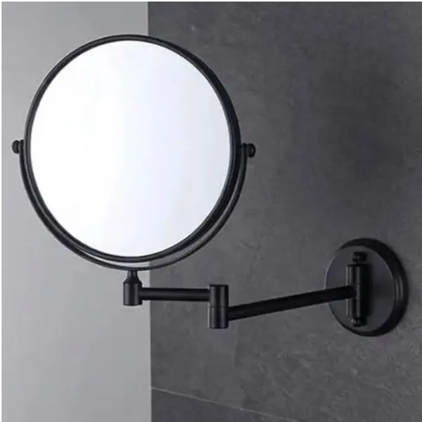 BLACK DUAL-SIDED WALL-MOUNTED EXTENDABLE MIRROR