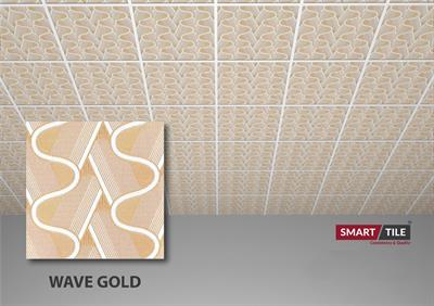 WAVE GOLD - FALSE CEILING GYPSUM TILES WITH FITTING ACCESSORIES - PER SQ FT