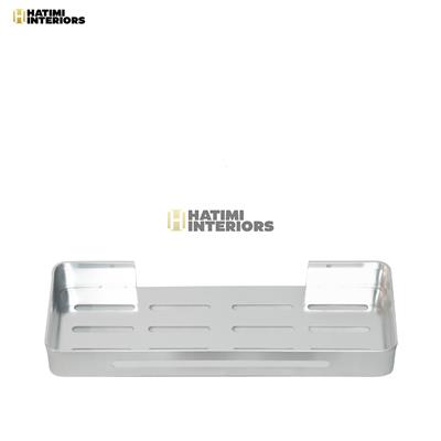 SILVER ALUMINUM BATHROOM SHELF