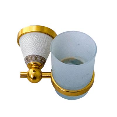 GOLDEN WHITE MARBLE BRUSH HOLDER