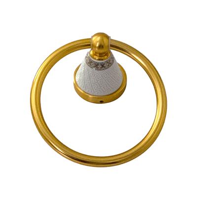 GOLDEN WHITE MARBLE TOWEL RING