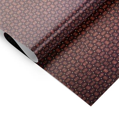 BROWN WICKER WEAVE WOOD ADHESIVE PAPER