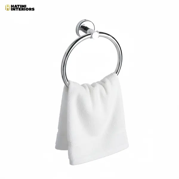 PREMIUM CHROME SILVER TOWEL RING
