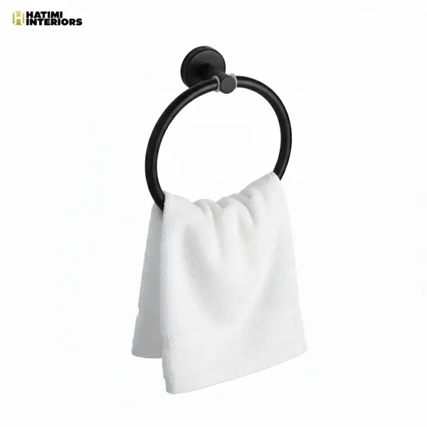 PREMIUM MATTE BLACK TOWEL RING