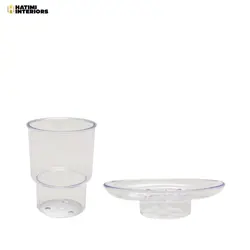 PLASTIC SOAP DISH & BRUSH HOLDER COMBO PACK