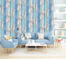 ELEGANT BLUE GREY WOOD ADHESIVE PAPER
