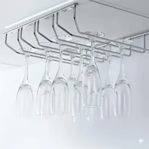 4 PIECE SILVER STAINLESS STEEL WINE GLASS HOLDER
