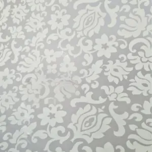 WHITE FROSTED FLORAL — GLASS ADHESIVE PAPER