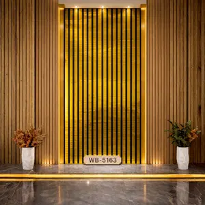GOLD BLACK WALL PANEL DESIGN UV FOMIC STICKER ROLLS - WB-5163