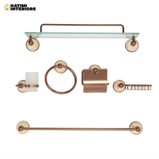 DUNE MARBLE COPPER ALUMINUM BATHROOM ACCESSORIES SET