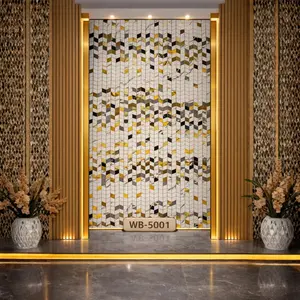 GOLD BLACK CHEVRON TILE UV FOMIC STICKER ROLLS - WB-5001