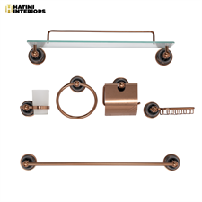 COSMIC MARBLE COPPER ALUMINUM BATHROOM ACCESSORIES SET