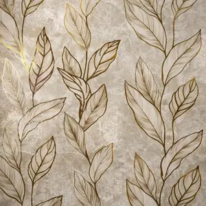 GREY GOLD LEAF PATTERN UV FOMIC STICKER ROLLS - WB-5071